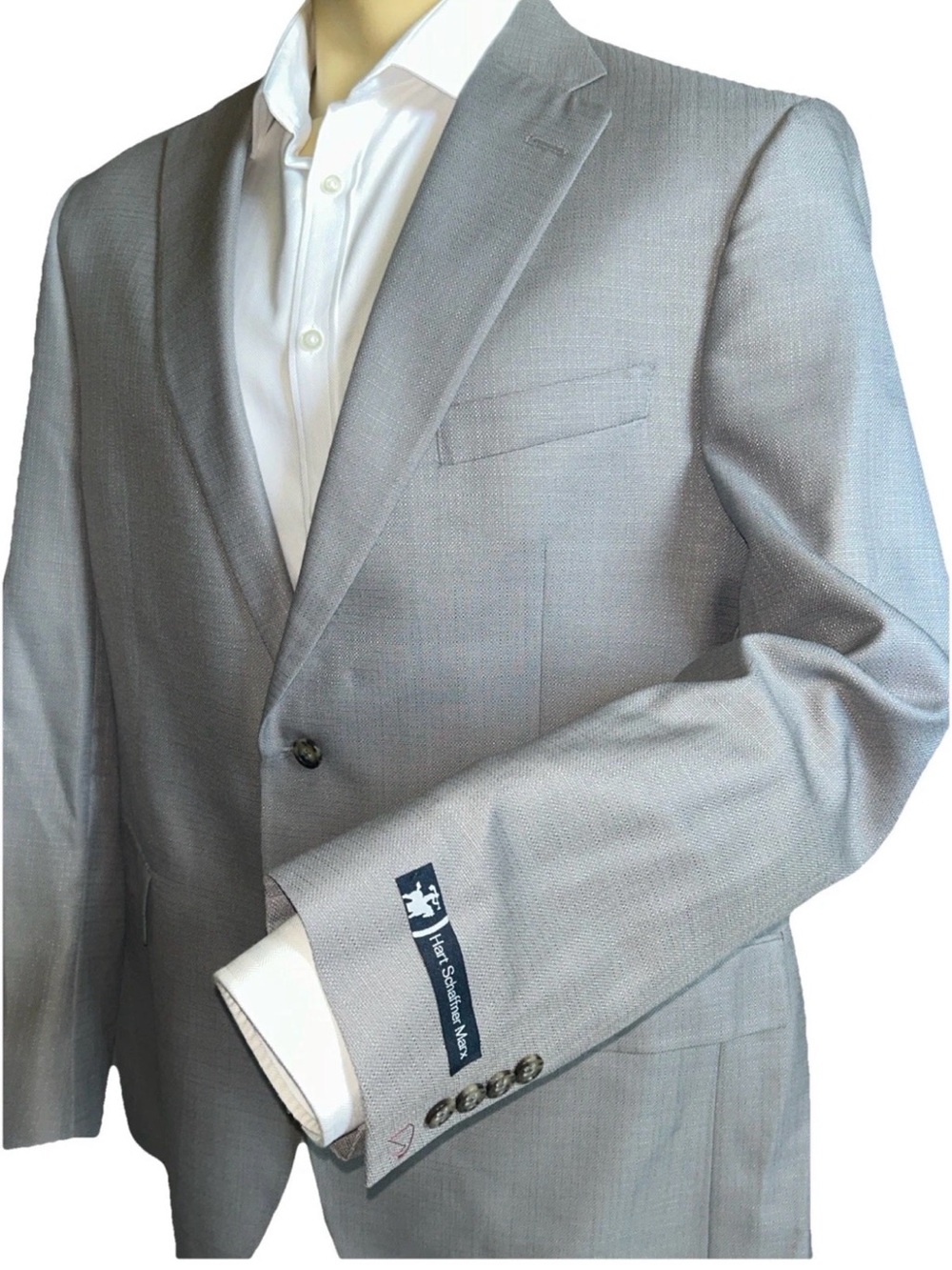 NEW Hart Schaffner Marx Gray Worsted Wool Silk Bamboo Blazer Sz 48L NWT $595